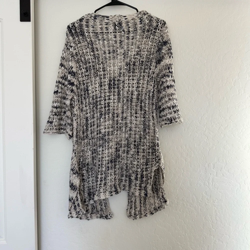 Vintage Y2K Cartise Knit Cardigan Tie Front Open Sweater Blue Fall‎ Outerwear L